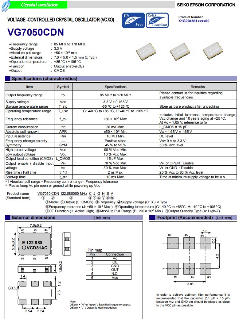 VG7050CDN規(guī)格